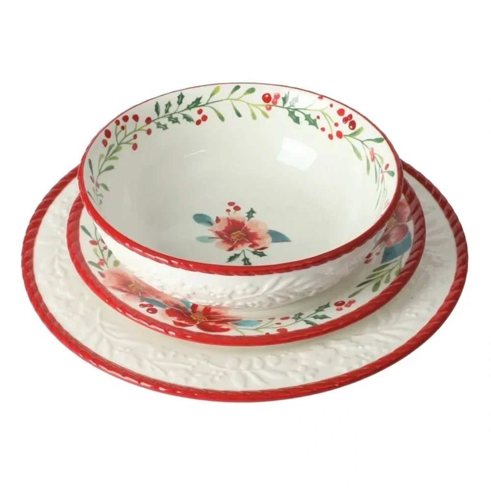 The Pioneer Woman Merry Meadow red holiday Dinnerware Set